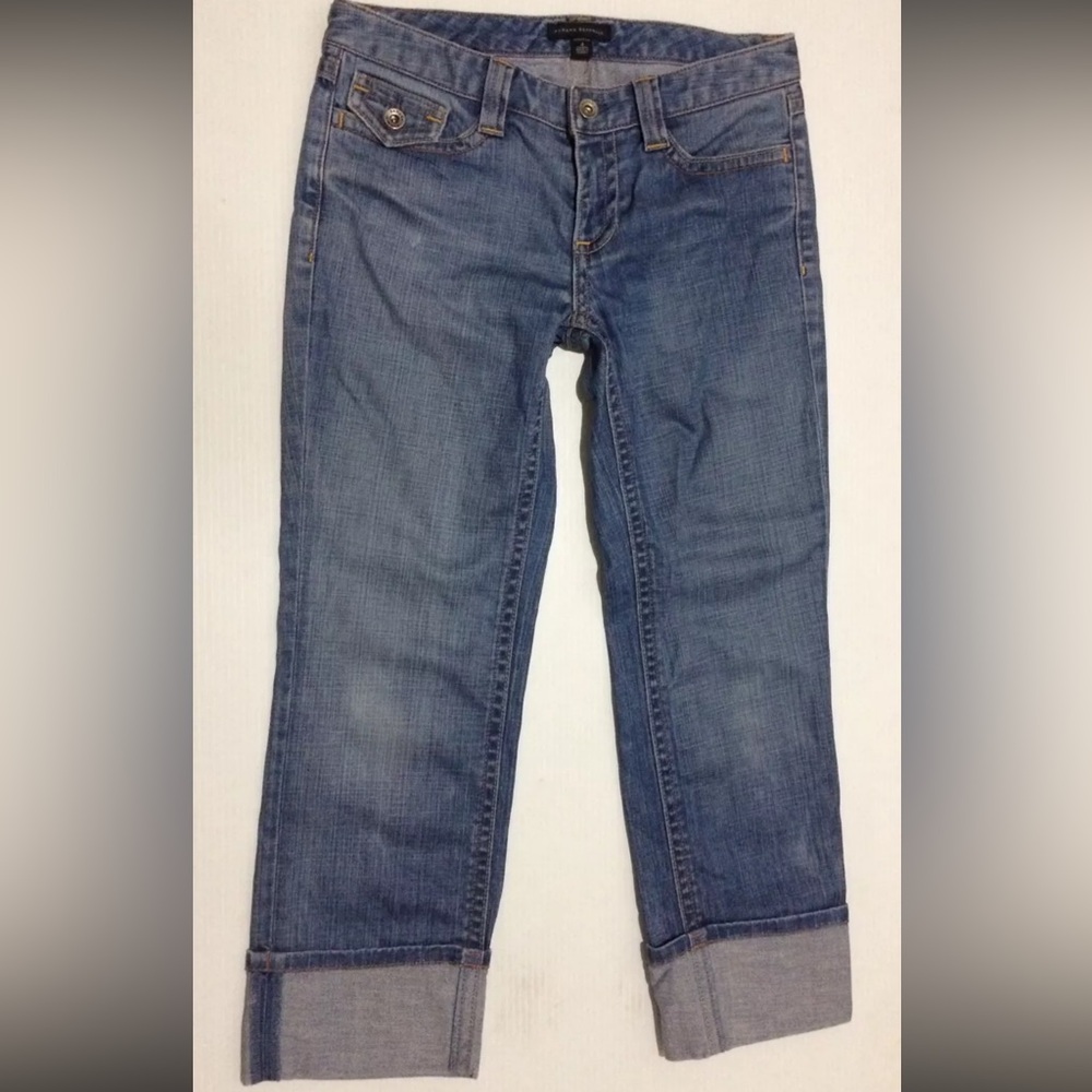 Banana Republic Jean Cuffed Bermuda Stretch Medium Wash Women’s VTG Sz 4